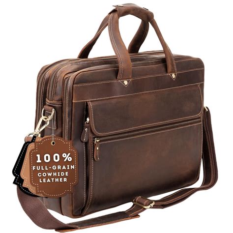 top grain leather briefcase.